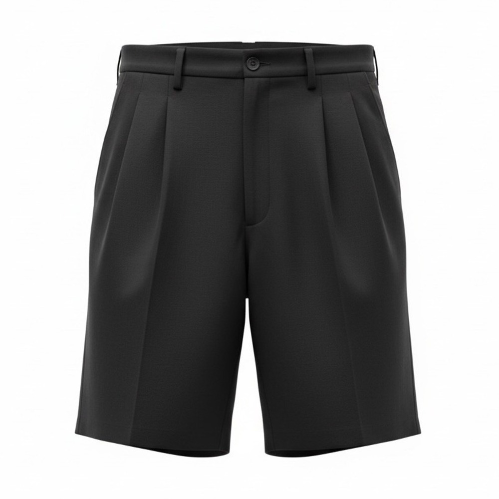 Ping‎ Golf Shorts Men's 38 Black Pleated Chino Pockets Casual Button Rayon Poly